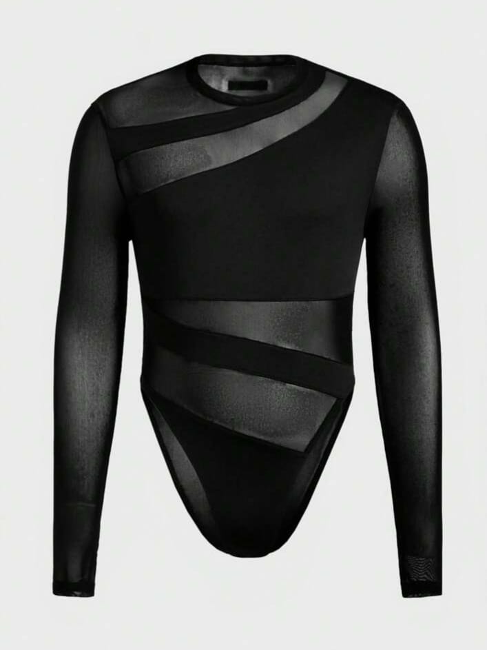 Bonga Boys Men's Slim-Fit Round neck Long Sleeve Bodysuit
